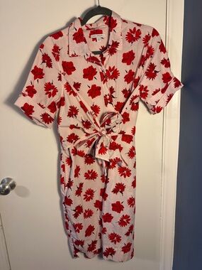 Free Assembly Pink Midi Shirt Dress size Large